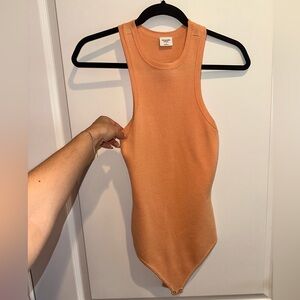 Abercrombie & Fitch scuba neck peach colored bodysuit